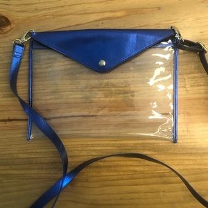 Blue Metallic Stadium Clear Crossbody